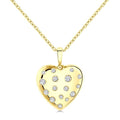 1/6 Ctw Bold Puffed Heart Round Cut Diamond Sprinkled Fashion Pendant With Chain in 10K Yellow Gold