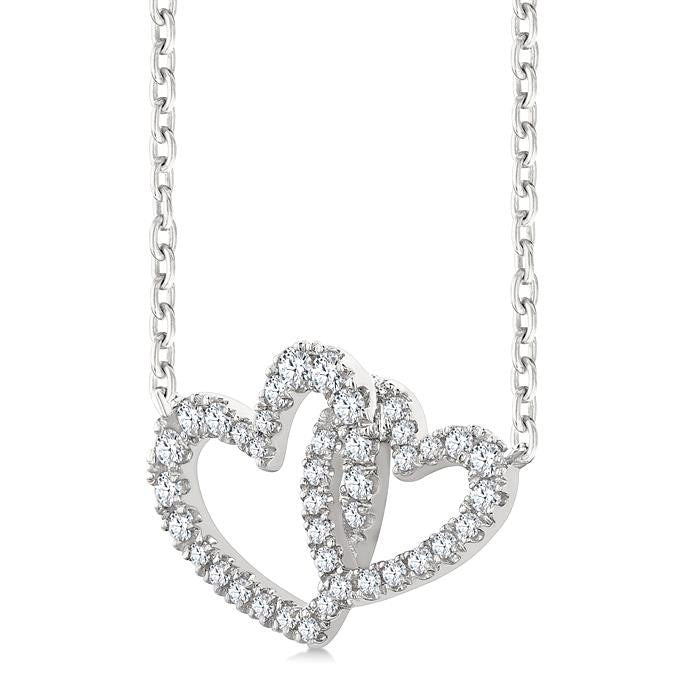 Brisa Wisteria Double Heart Shape Diamond Fashion Pendant