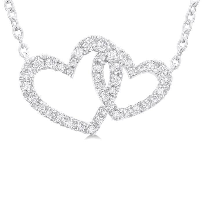 Brisa Wisteria Double Heart Shape Diamond Fashion Pendant