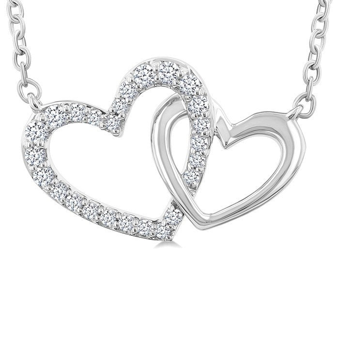 Lyric Quiana Double Heart Shape Diamond Fashion Pendant