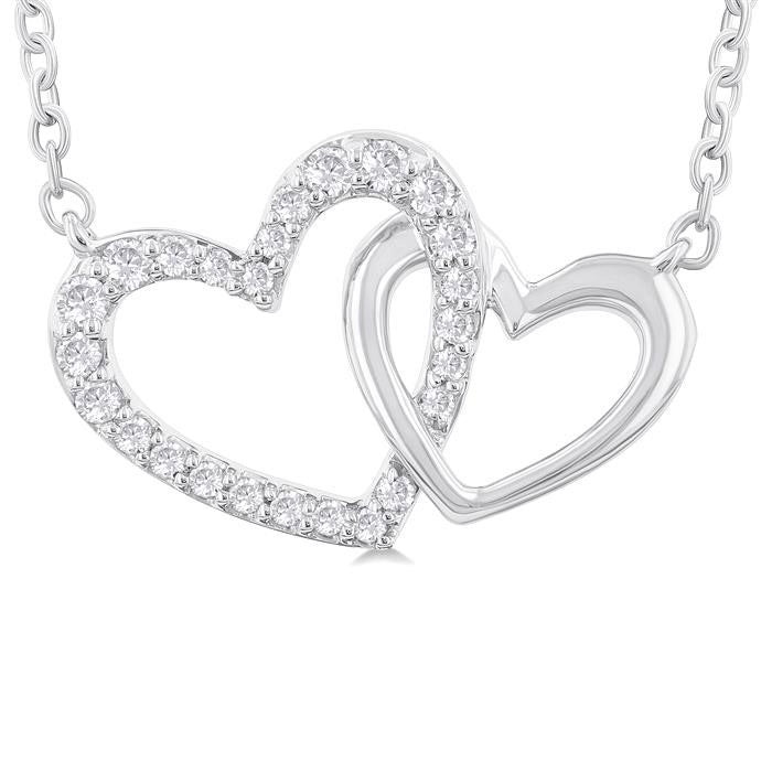 Lyric Quiana Double Heart Shape Diamond Fashion Pendant