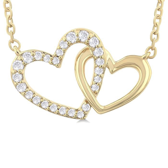 Harrier Lyric Double Heart Shape Diamond Fashion Pendant