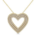 Galatea Zephyr Heart Shape Three Row Diamond Pendant