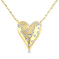 1/5 Ctw Round Cut Diamond Heart Mosaic Pendant With Chain in 10K Yellow Gold