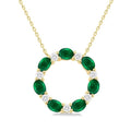 Wisteria Circle Gemstone & Diamond Pendant