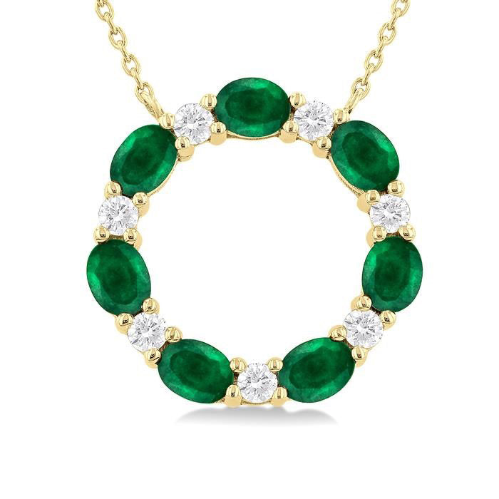Wisteria Circle Gemstone & Diamond Pendant