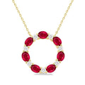 Cascade Circle Gemstone & Diamond Pendant