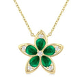 Sable Pear Shape Floral Gemstone & Diamond Pendant