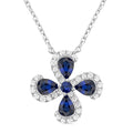 Elysian Pear Shape Floral Gemstone & Diamond Pendant