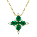Wisteria Oval Shape Floral Gemstone & Diamond Pendant