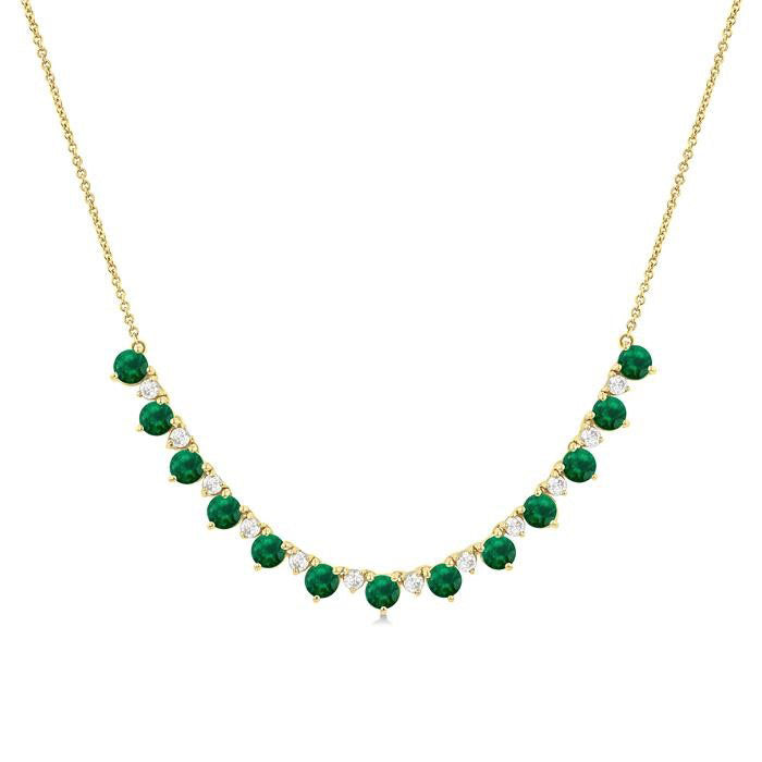 Nova Round Shape Gemstone & Diamond Tennis Necklace