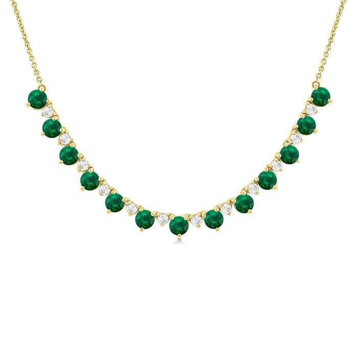 Nova Round Shape Gemstone & Diamond Tennis Necklace