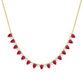 Luna Pear Shape Gemstone & Diamond Tennis Necklace