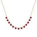Zephyr Round Shape Gemstone & Diamond Tennis Necklace