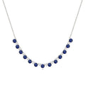 Lyric Round Shape Gemstone & Diamond Tennis Necklace