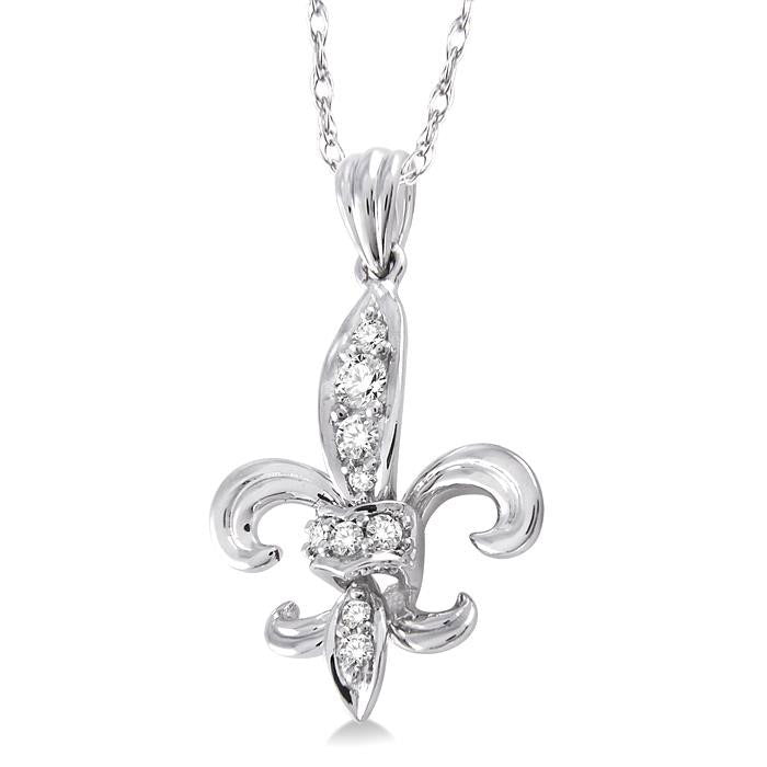 Fleur De Lis Diamond Pendant