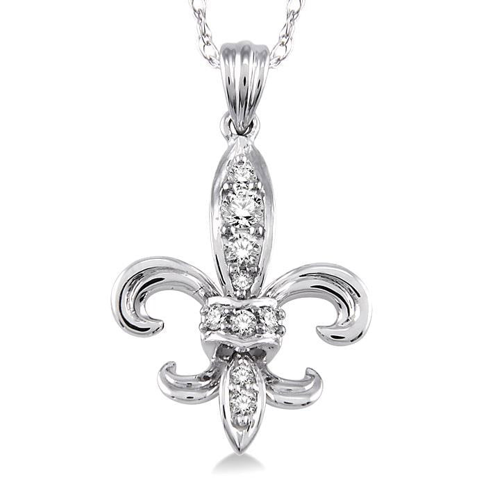 Fleur De Lis Diamond Pendant