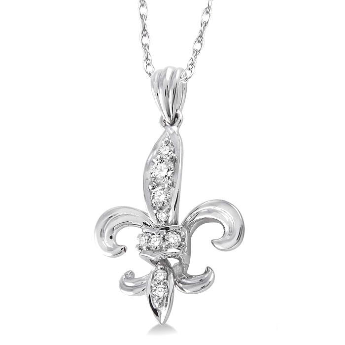 Fleur De Lis Diamond Pendant