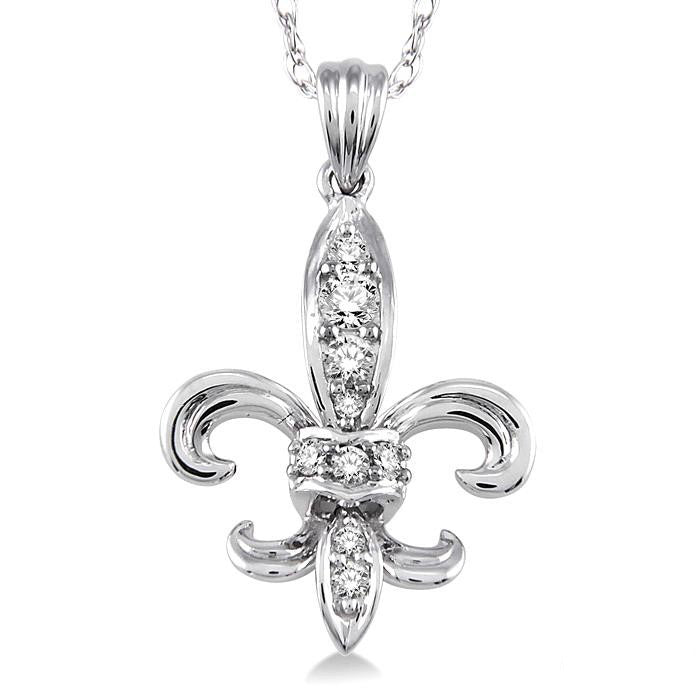 Fleur De Lis Diamond Pendant