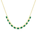 Ivy Emerald Shape Gemstone & Diamond Tennis Necklace