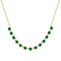 Clover Round Shape Gemstone & Diamond Tennis Necklace
