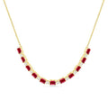 Nimbus Emerald Shape Gemstone & Diamond Tennis Necklace
