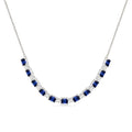 Ember Emerald Shape Gemstone & Diamond Tennis Necklace