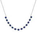Blossom Round Shape Gemstone & Diamond Tennis Necklace