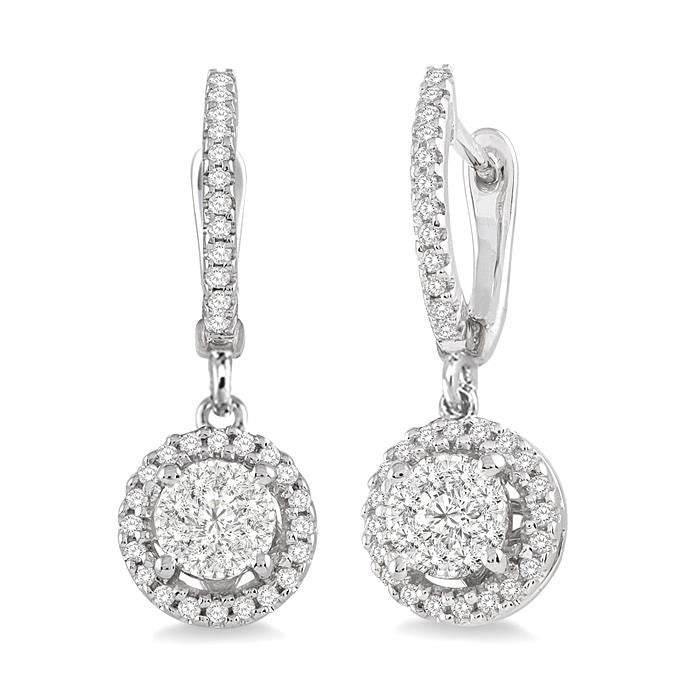 1/2 Ctw Shine Bright Round Cut Diamond Earrings in 14K White Gold
