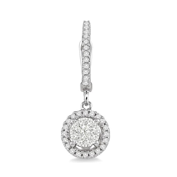 1/2 Ctw Shine Bright Round Cut Diamond Earrings in 14K White Gold