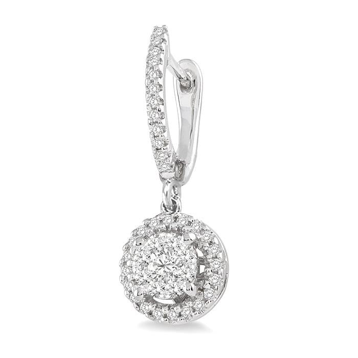 1/2 Ctw Shine Bright Round Cut Diamond Earrings in 14K White Gold