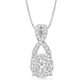 1/2 Ctw Shine Bright Round Cut Diamond Pendant in 14K White Gold with Chain