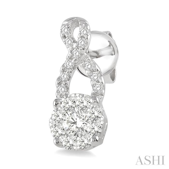 1/2 Ctw Shine Bright Round Cut Diamond Earrings in 14K White Gold