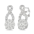 1/3 Ctw Shine Bright Round Cut Diamond Earrings in 14K White Gold