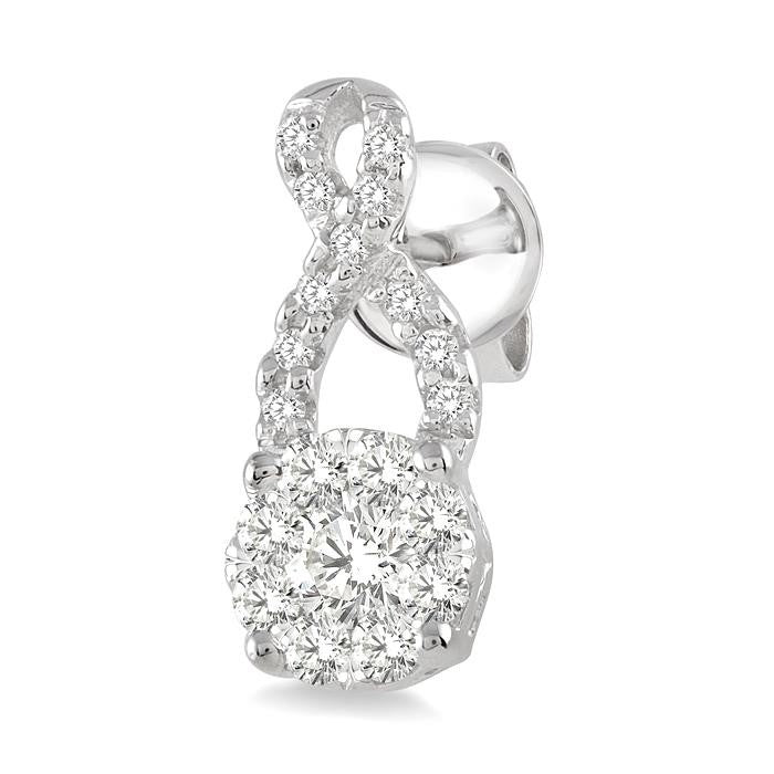 1/3 Ctw Shine Bright Round Cut Diamond Earrings in 14K White Gold