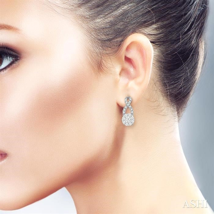 1/3 Ctw Shine Bright Round Cut Diamond Earrings in 14K White Gold