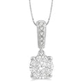 1/4 Ctw Shine Bright Round Cut Diamond Pendant in 14K White Gold with Chain