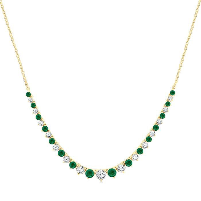 Sonata Round Shape Gemstone & Diamond Riviera Necklace