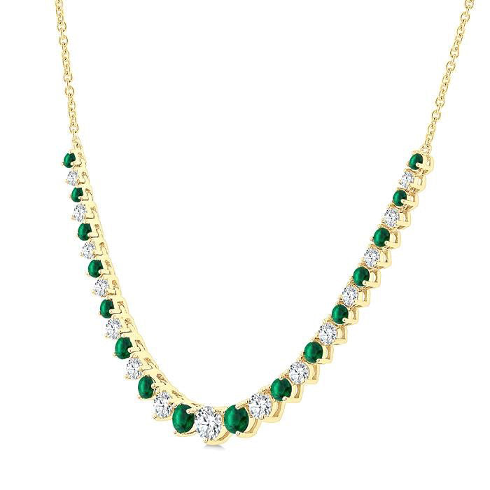 Sonata Round Shape Gemstone & Diamond Riviera Necklace