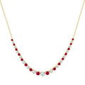 Tempest Round Shape Gemstone & Diamond Riviera Necklace