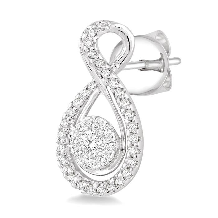1/2 Ctw Shine Bright Round Cut Diamond Earrings in 14K White Gold
