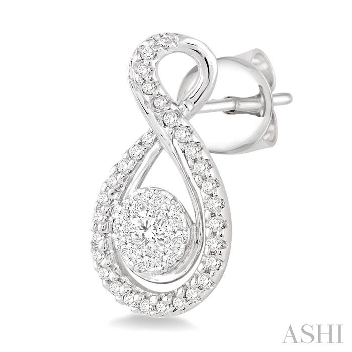1/2 Ctw Shine Bright Round Cut Diamond Earrings in 14K White Gold