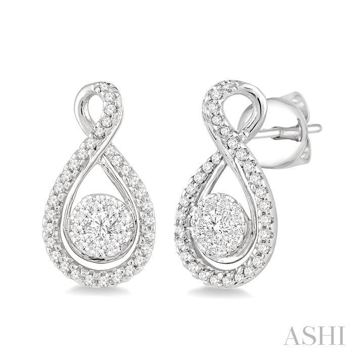 1/2 Ctw Shine Bright Round Cut Diamond Earrings in 14K White Gold