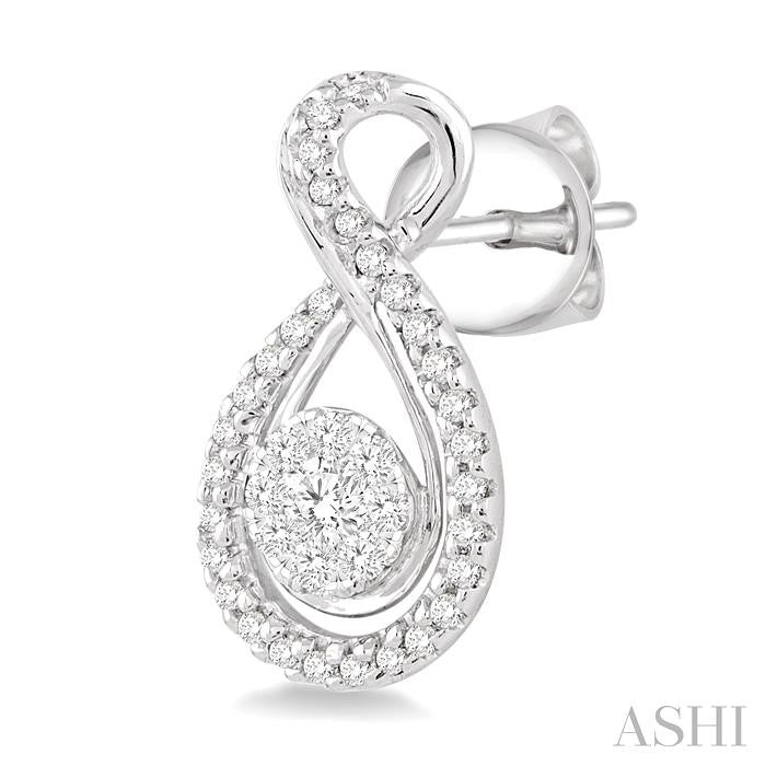 1/2 Ctw Lovebright Round Cut Diamond Earrings in 14K White Gold