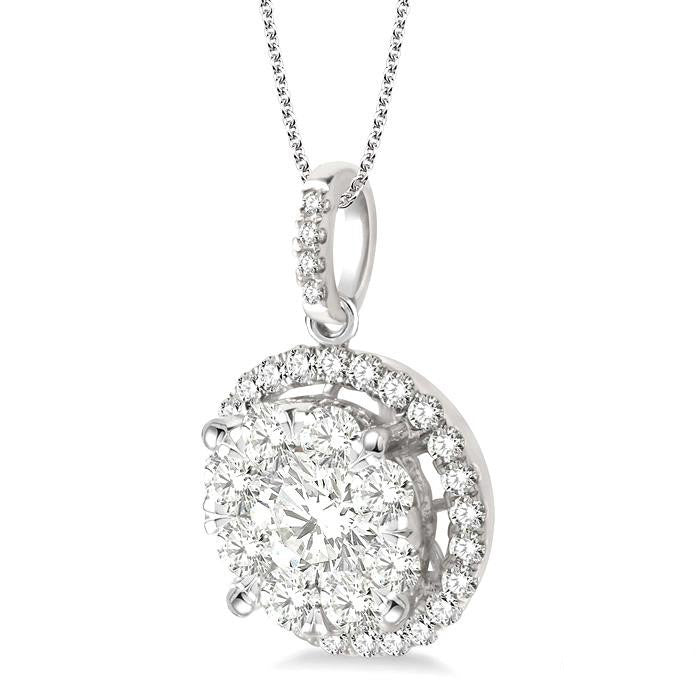 Couture Round Shape Halo Shine Bright Essential Diamond Pendant