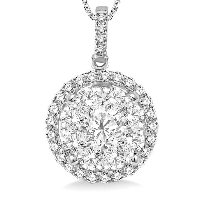 Couture Round Shape Halo Shine Bright Essential Diamond Pendant