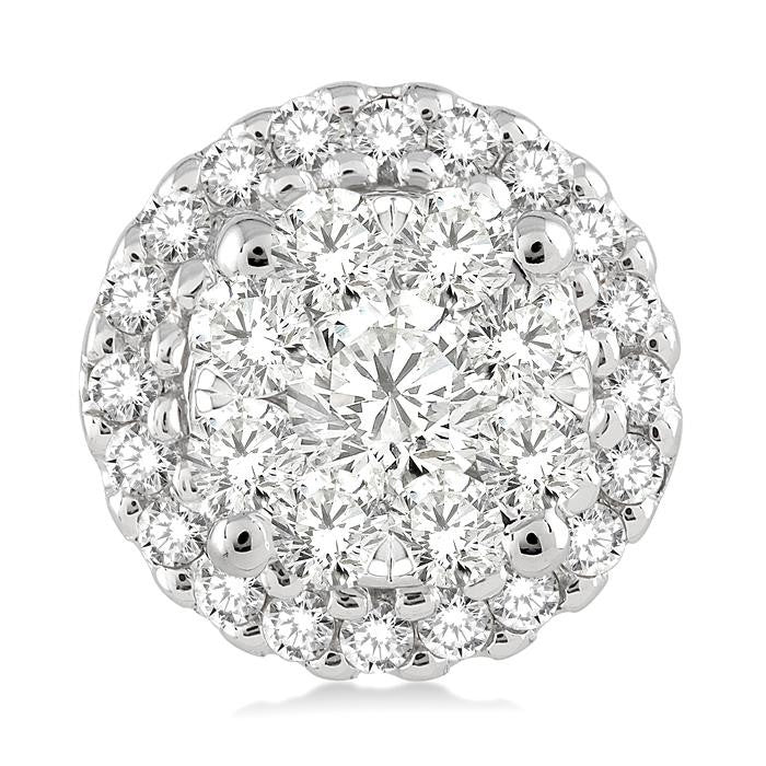 1 Ctw Shine Bright Round Cut Diamond Earrings in 14K White Gold