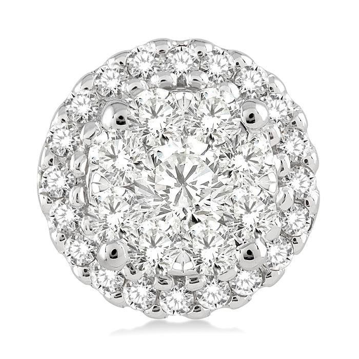 Round Shape Halo Shine Bright Essential Diamond Earrings