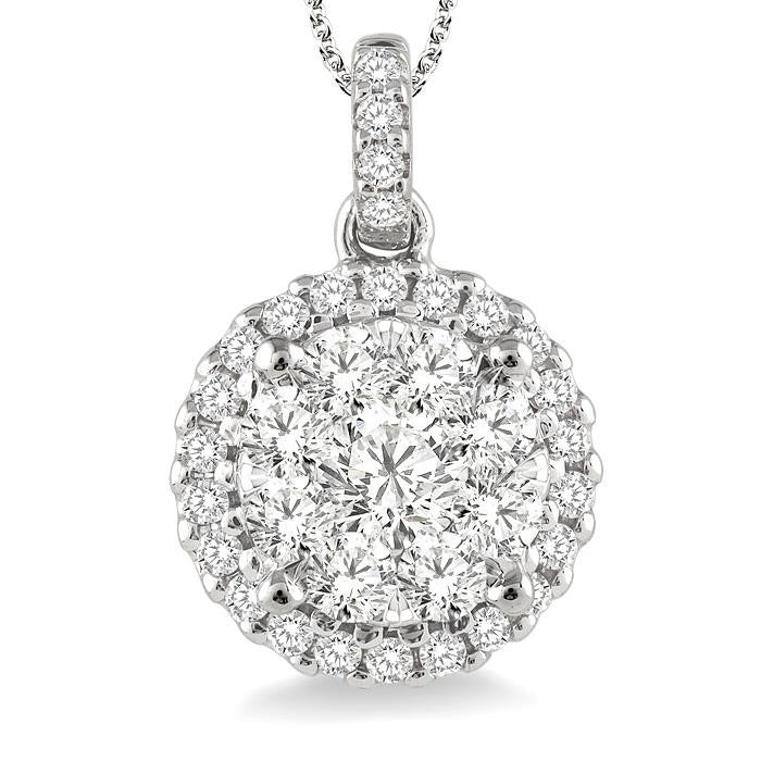 Nerissa Cyra Round Shape Halo Shine Bright Essential Diamond Pendant