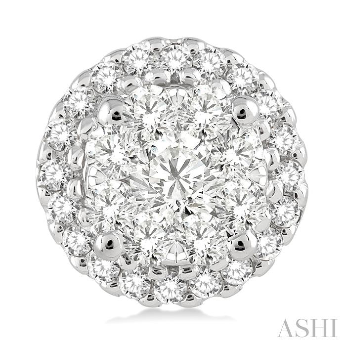 1 Ctw Shine Bright Round Cut Diamond Earrings in 14K White Gold